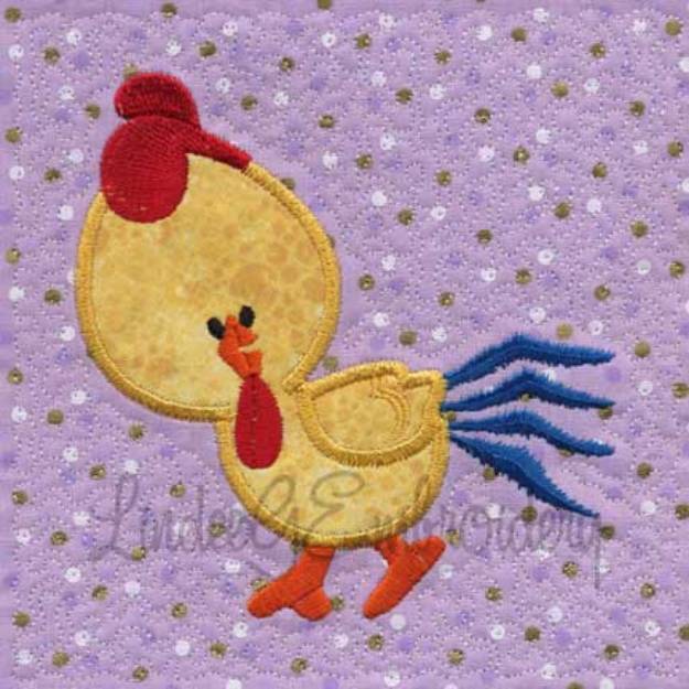 Picture of Applique Rooster - Quilted Machine Embroidery Design