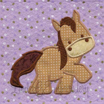 Applique Pony - Quilted Machine Embroidery Design