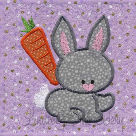 Applique Bunny - Quilted Machine Embroidery Design