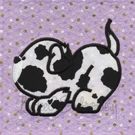 Applique Puppy - Quilted Machine Embroidery Design
