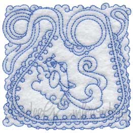 Baby Bib Quilt Block (3 sizes) Machine Embroidery Design