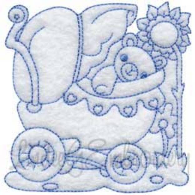 Picture of Baby Carriage Quilt Block Machine Embroidery Design