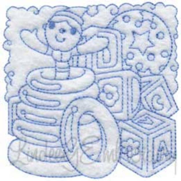 Picture of Baby Toys Quilt Block 2 (3 sizes) Machine Embroidery Design