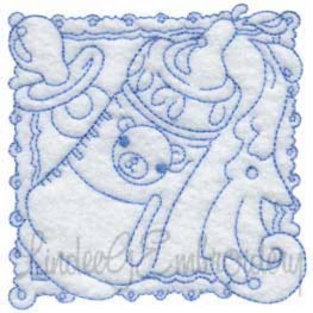 Picture of Baby Carriage Quilt Block (3 sizes) Machine Embroidery Design