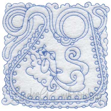 Baby Bib Quilt Block (3 sizes) Machine Embroidery Design