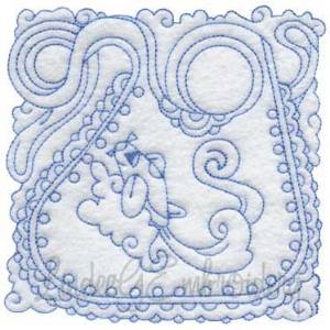Picture of Baby Bib Quilt Block (3 sizes) Machine Embroidery Design