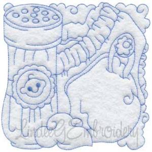 Picture of Diaper Time Quilt Block (3 sizes) Machine Embroidery Design