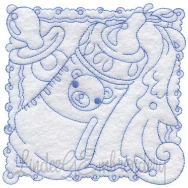 Baby Carriage Quilt Block (3 sizes) Machine Embroidery Design