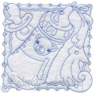 Picture of Baby Carriage Quilt Block (3 sizes) Machine Embroidery Design