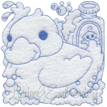 Rubber Ducky Quilt Block (3 sizes) Machine Embroidery Design