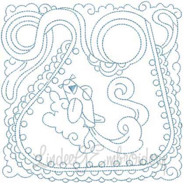 Picture of Baby Bib Quilt Block (3 sizes) Machine Embroidery Design