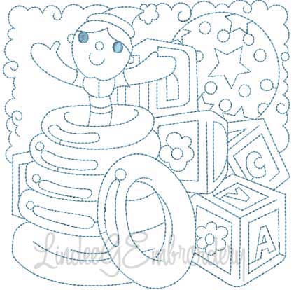 Baby Toys Quilt Block 2 (3 sizes) Machine Embroidery Design