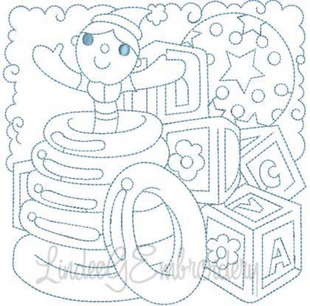 Picture of Baby Toys Quilt Block 2 (3 sizes) Machine Embroidery Design
