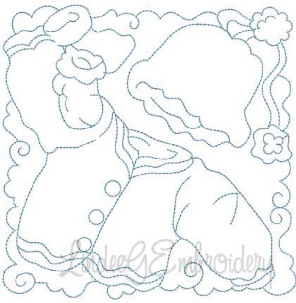 Picture of Baby Layette Quilt Block (3 sizes) Machine Embroidery Design
