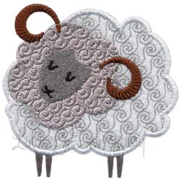 Sheep Applique Machine Embroidery Design