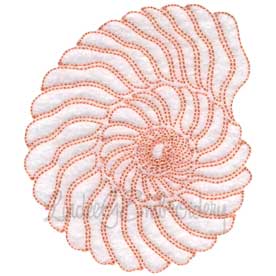 Seashell Outline Machine Embroidery Design