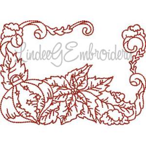 Picture of Poinsettia with Ornament Redwork (3 sizes) Machine Embroidery Design