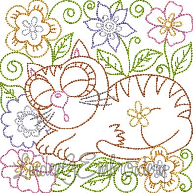 Kitty 4 Multi-Color (5 sizes) Machine Embroidery Design