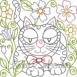 Picture of Kitty 8 Multi-Color (5 sizes) Machine Embroidery Design