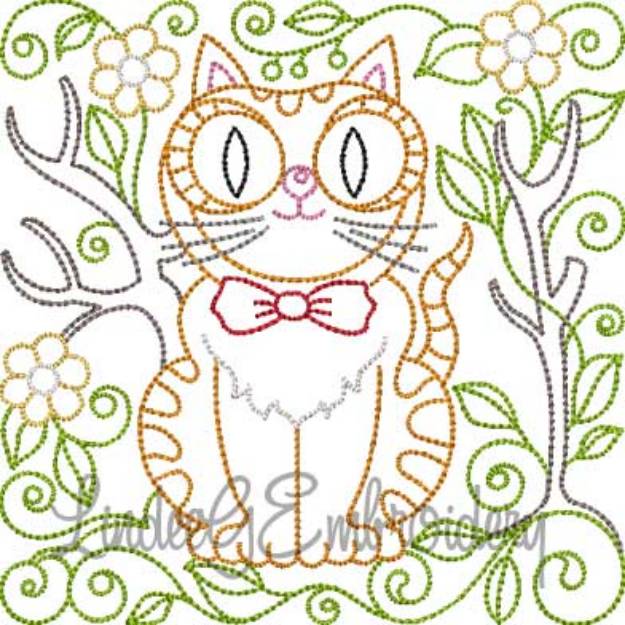 Picture of Kitty 9 Multi-Color (5 sizes) Machine Embroidery Design