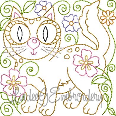Kitty 10 Multi-Color (5 sizes) Machine Embroidery Design