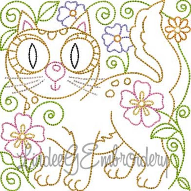 Picture of Kitty 10 Multi-Color (5 sizes) Machine Embroidery Design