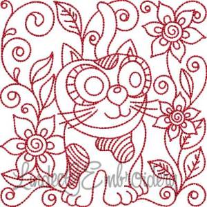 Picture of Kitty 2 Redwork (5 sizes) Machine Embroidery Design