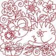 Picture of Kitty 4 Redwork (5 sizes) Machine Embroidery Design