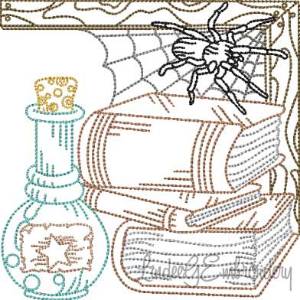 Picture of Books; Spider; Potion Multicolor (5 sizes) Machine Embroidery Design