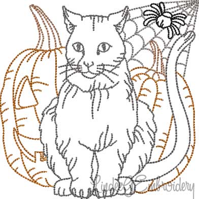 Cat; Pumpkin; Spider Multicolor (5 sizes) Machine Embroidery Design