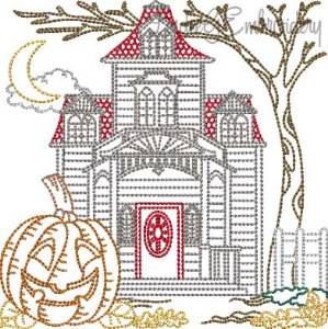 Picture of Seasonal House Multicolor (5 sizes) Machine Embroidery Design