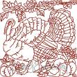 Picture of Turkey with Pumpkin 2 (4 sizes) Machine Embroidery Design