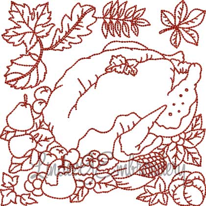 Roast Turkey & Trimmings (4 sizes) Machine Embroidery Design