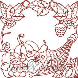 Picture of Cornucopia with Harvest (4 sizes) Machine Embroidery Design