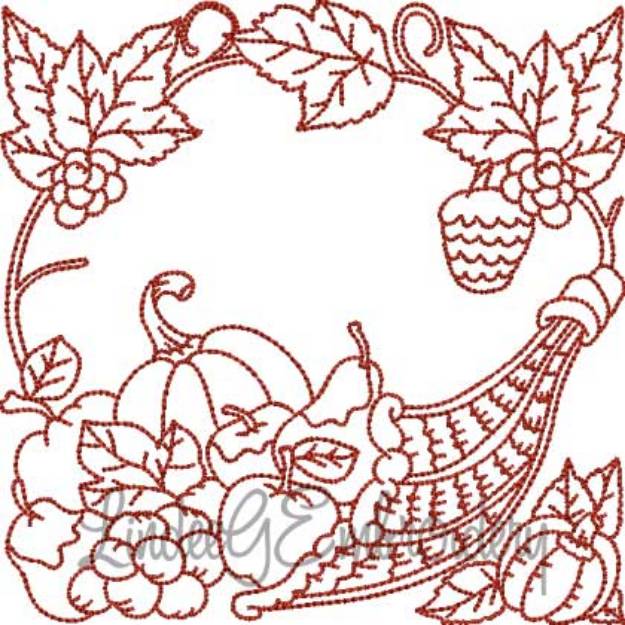 Picture of Cornucopia with Harvest (4 sizes) Machine Embroidery Design
