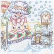 Picture of Colored Snowman with Birdhouse (3 sizes) Machine Embroidery Design