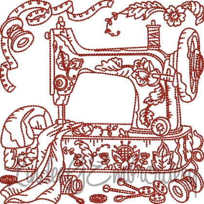 Vintage Sewing Machine 1 (4 sizes) Machine Embroidery Design