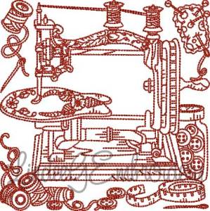Picture of Vintage Sewing Machine 3 (4 sizes) Machine Embroidery Design