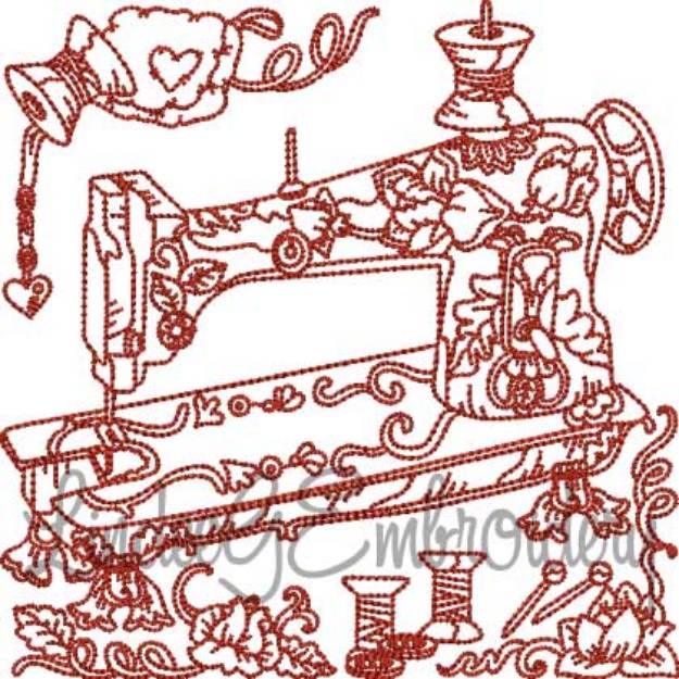 Picture of Vintage Sewing Machine 4 (4 sizes) Machine Embroidery Design
