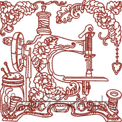 Vintage Sewing Machine 6 (4 sizes) Machine Embroidery Design