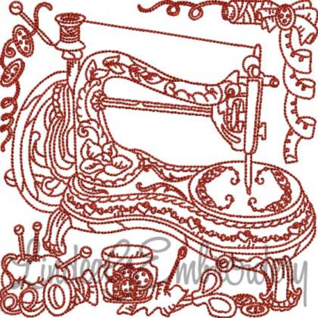 Picture of Vintage Sewing Machine 10 (4 sizes) Machine Embroidery Design
