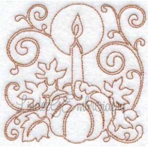 Picture of Pumpkin & Candle (3 sizes) Machine Embroidery Design