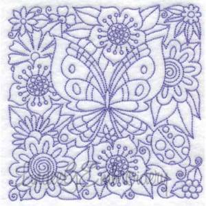Picture of Garden Doodle Block 1 (6 sizes) Machine Embroidery Design