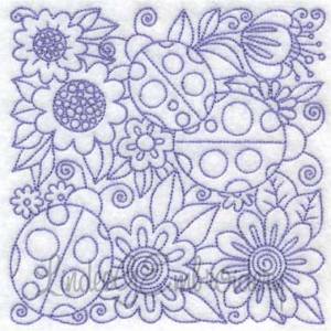 Picture of Garden Doodle Block 2 (6 sizes) Machine Embroidery Design
