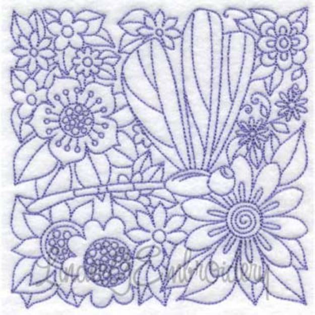 Picture of Garden Doodle Block 3 (6 sizes) Machine Embroidery Design
