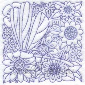 Picture of Garden Doodle Block 4 (6 sizes) Machine Embroidery Design
