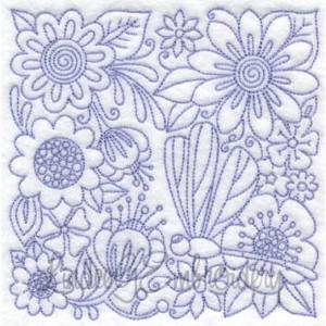 Picture of Garden Doodle Block 6 (6 sizes) Machine Embroidery Design