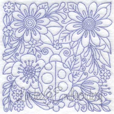 Garden Doodle Block 7 (6 sizes) Machine Embroidery Design