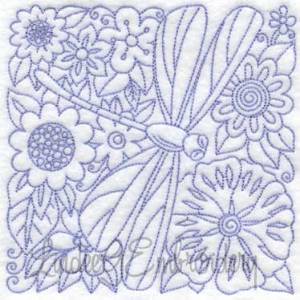 Picture of Garden Doodle Block 9 (6 sizes) Machine Embroidery Design