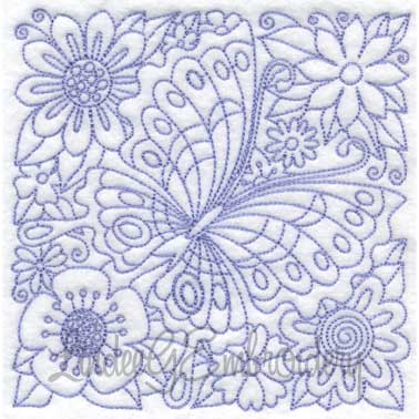 Garden Doodle Block 10 (6 sizes) Machine Embroidery Design